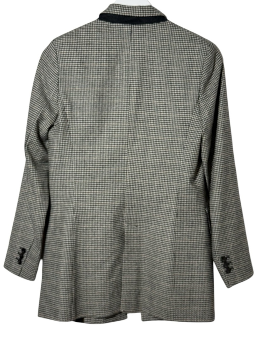 Massimo Dutti Houndstooth Wool Blend Open Front Double Breasted Blazer‎ Size 4 - Picture 4 of 10